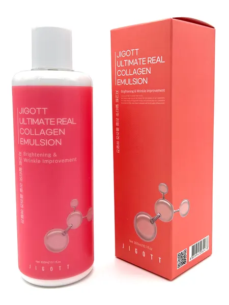 Jigott Эмульсия для лица с коллагеном антивозрастная Ultimate Real Collagen Emulsion, 300 мл