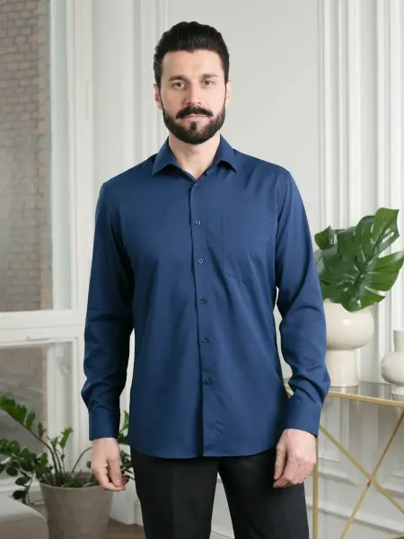 BROSTEMsale Рубашка в мелкую клетку полуприталенный крой