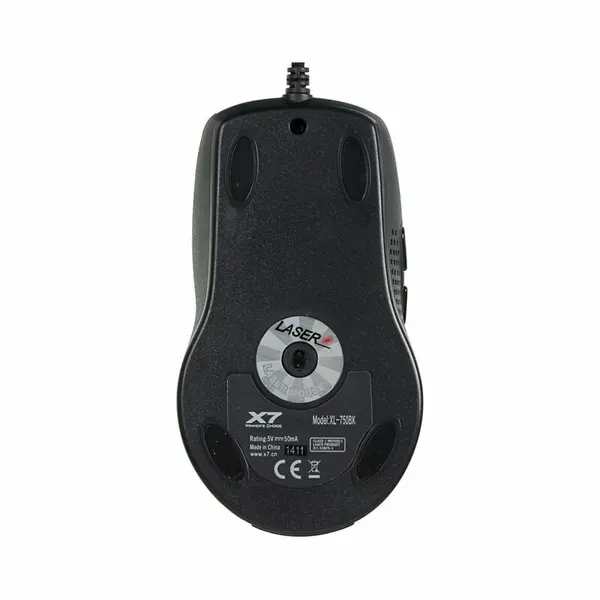 Мышь компьютерная A4Tech XL-750BK черный лазерная (3600dpi) USB2.0 (6кн)