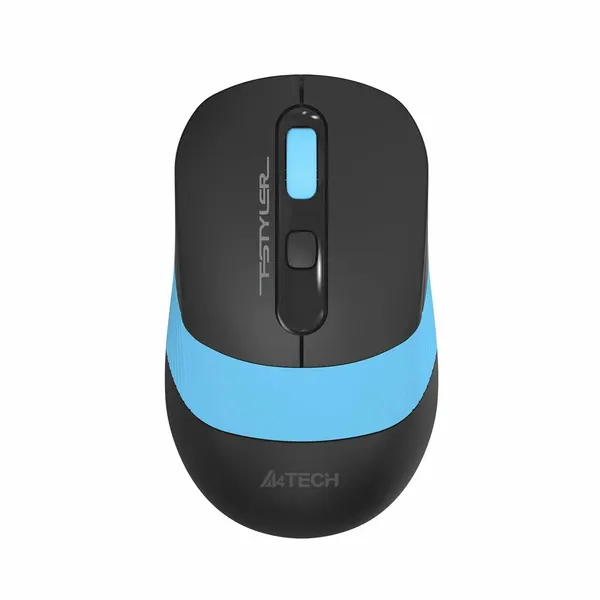 Мышь компьютерная A4Tech Fstyler Fg10s черная, синяя, оптическая 2000 dpi, silent, беспроводная USB для ноутбука, 4 кнопки (FG10S BLUE)