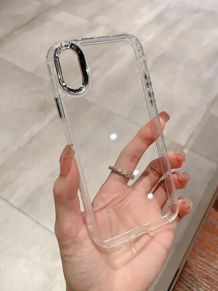 Чехол О'кейси, для iPhone X/XS, силикон, прозрачный/серебристый