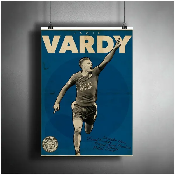 Постер плакат для интерьера "Британский футболист Джейми Варди (Jamie Vardy)" / Декор дома, офиса, комнаты, квартиры, детской A3 (297 x 420 мм)