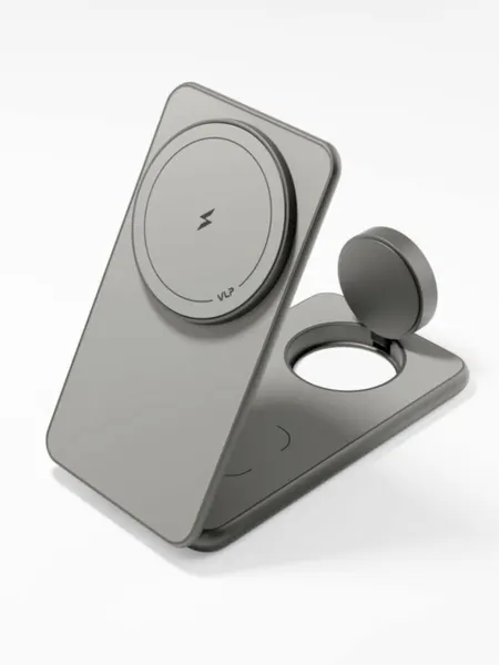 Беспроводное зарядное устройство VLP Alum Power Pro MagSafe для Apple, натуральный титан