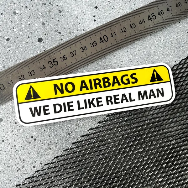 Наклейка на авто с предупреждающей надписью NO AIRBAGS белый, JDM