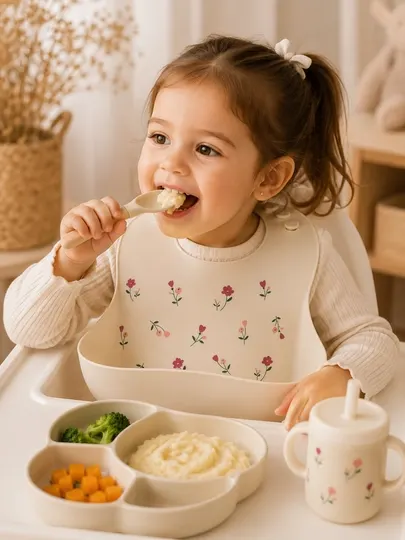 Силиконовый нагрудник для детей, слюнявчик с карманом, BPA Free, 6+ месяцев - Нагрудники и слюнявчики
