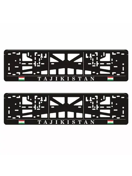 Рамки для автомобильного номера "TAJIKISTAN с флагами", 2 шт, Арт рэйсинг
