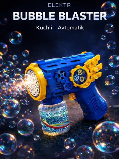 Bubble gun, электрический пистолет пузырей, детская игрушка, много пузырей