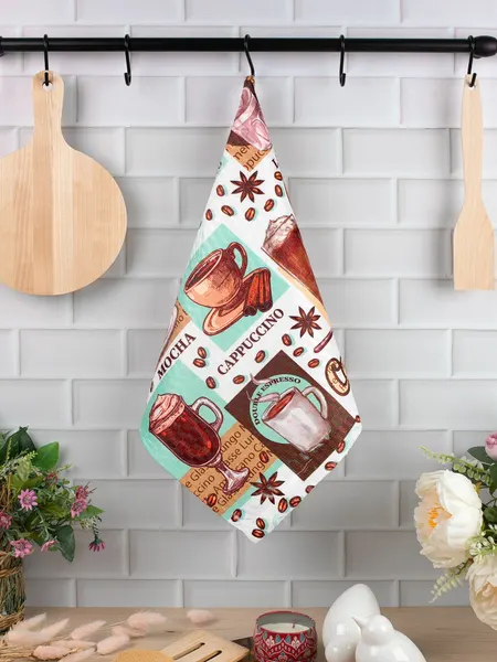 Полотенце Wellness, кухонное, полиэстер, 38x63 см, коричневое