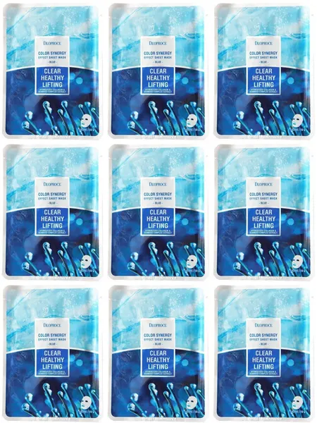 Deoproce Маска тканевая морской коллаген COLOR SYNERGY EFFECT SHEET MASK BLUE 20гр,9 шт/уп