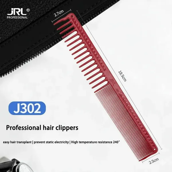Расческа JRL Professional, для базовой стрижки, антистатическая, пластик, 1 шт