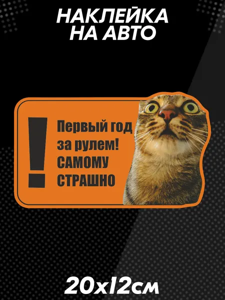 Наклейка на авто начинающий водитель внимание