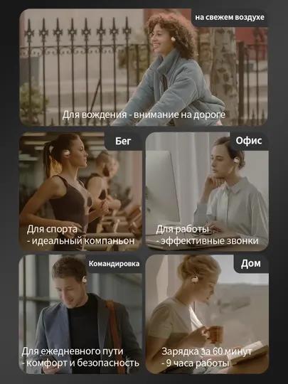 Беспроводные наушники,шумоподавление, влагозащита, сенсор. Для iPhone и Android - Наушники