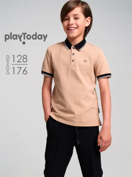 Футболка поло школьная классическая хлопковая для подростка PlayToday