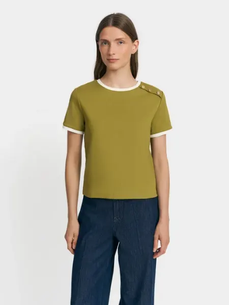 Футболка прилегающая slim fit с отделкой из хлопка Zolla
