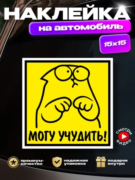 Наклейка на авто "Могу учудить" (для начинающего водителя) HD95