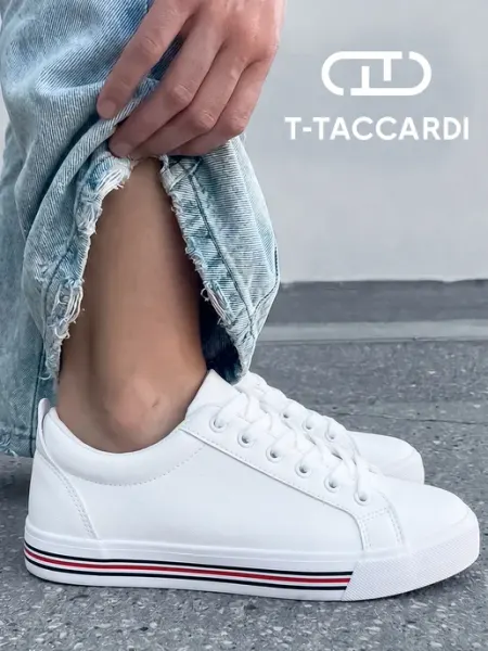 Кеды женские белые классические на тонкой подошве T.TACCARDI