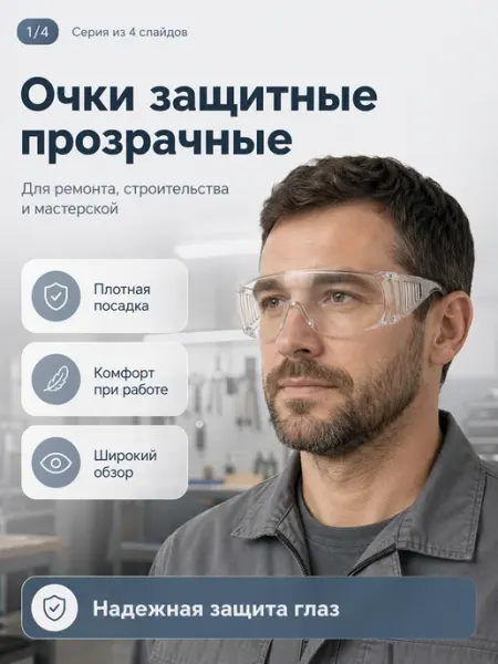 BUILD HOUSE Очки защитные прозрачные
