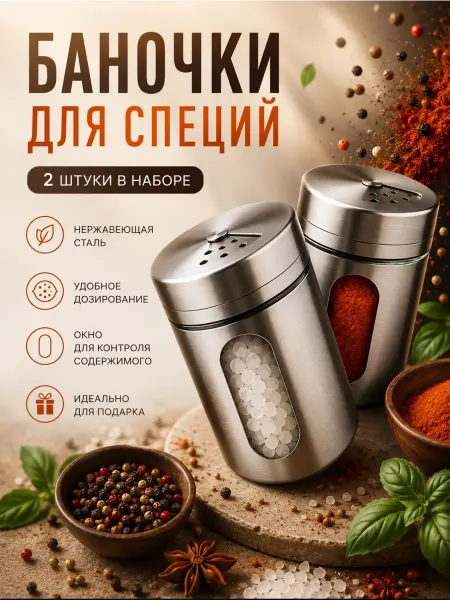 BUILD HOUSE Баночки для специй приправ набор сыпучих продуктов