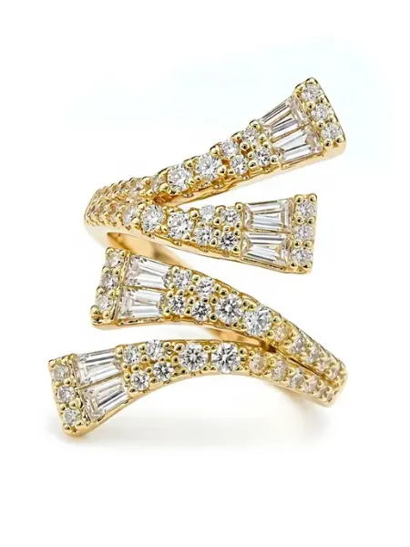 FLORENTICA Кольцо Bulgari с фианитами безразмерное