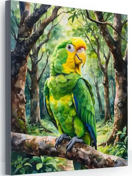 Картина по номерам на холсте попугай на ветке 40*50 000 Art-Hobby-Create