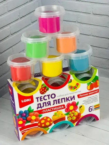 Пластилин мягкий набор 6 шт для творчества подарок для детей