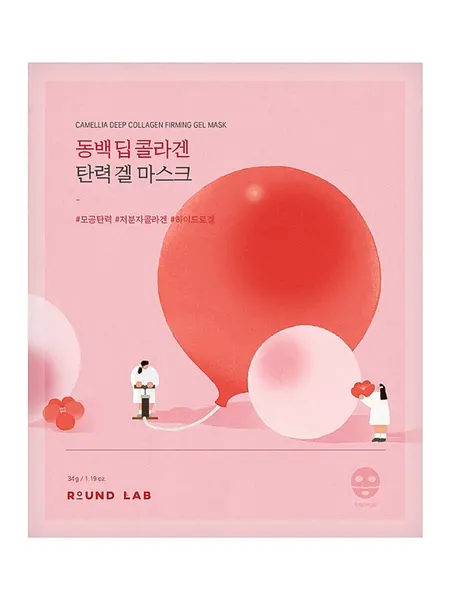 ROUND LAB Гидрогелевая коллагеновая маска для лица с экстрактом камелии / Camellia Deep Collagen Firming Gel Mask, 34 г