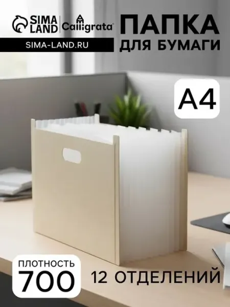Стильная пластиковая папка с множеством отделений