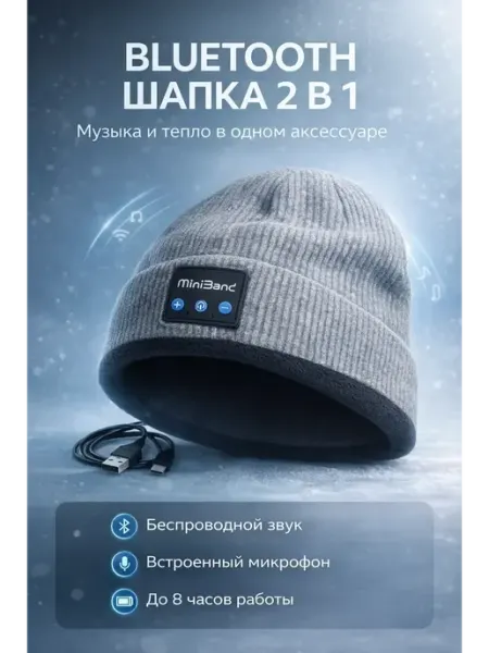 Вязаная шапка с функцией беспроводного подключения Айпери