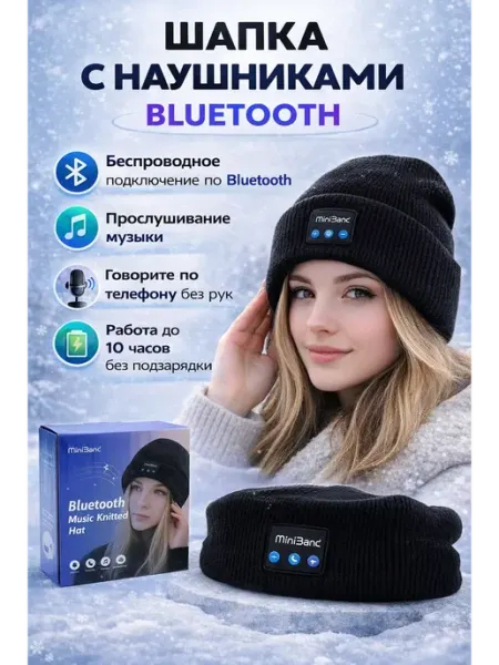 Шапка вязаная со встроенными беспроводными наушниками НАХОДКА