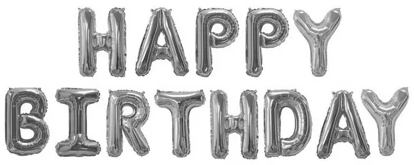 Набор шаров-букв (16'/41 см) Мини-Надпись "Happy Birthday", Серебро, 1 шт. в уп.