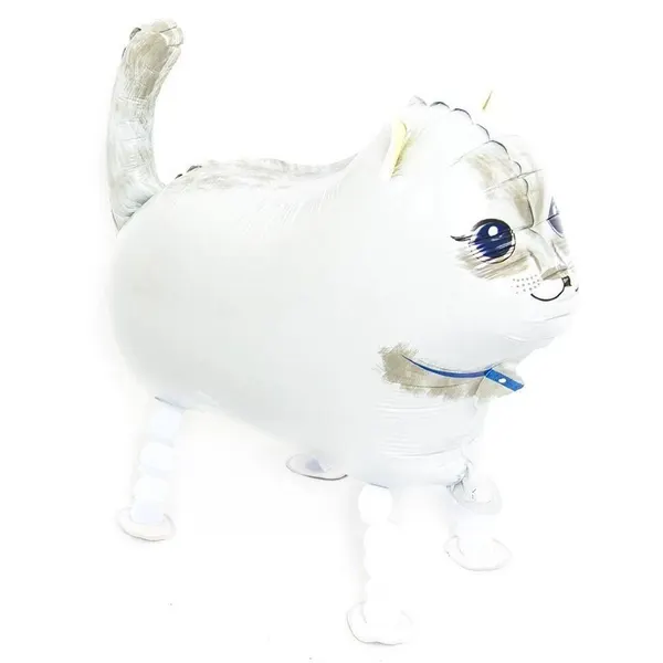 Шар (25'/64 см) Ходячая Фигура, Кошка, Белый, 1 шт.