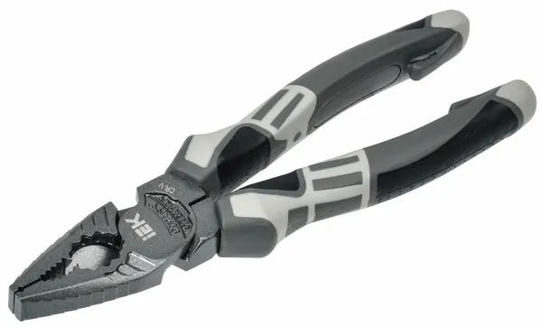 Пассатижи IEK K4 ARMA2L 5, 180мм, хром-ванадиевая сталь, прямые губки, двухкомпонентные рукоятки, черные