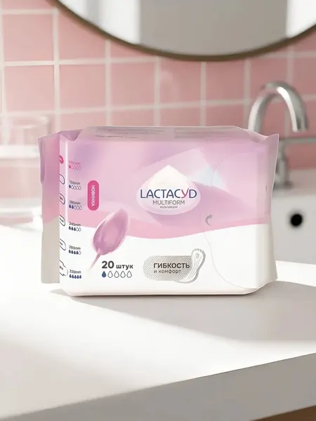 Lactacyd Прокладки женские впитывающие для ежедневного использования Multiform (Мультиформ), 20 шт