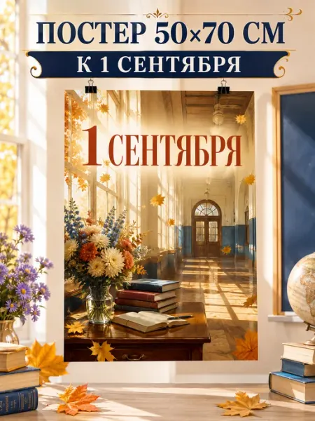 Постер на стену большой 50*70 1 сентября без рамки A2 PRINT