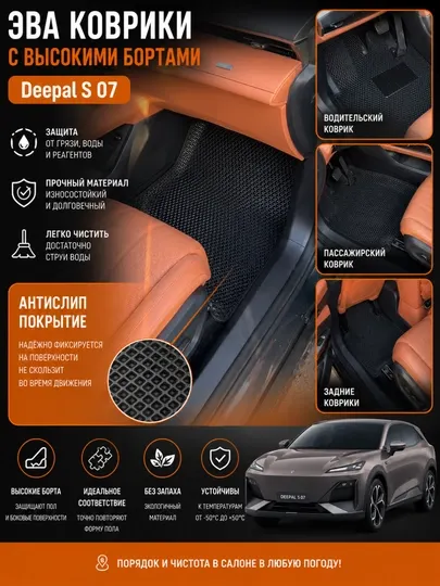 Автоковрики в салон автомобиля Deepal, Haval, BYD, Leapmotor с бортиком полик, коврик
