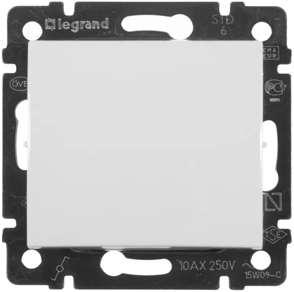 Переключатель Legrand "Valena", 1-клавишный, скрытый монтаж, белый 774406
