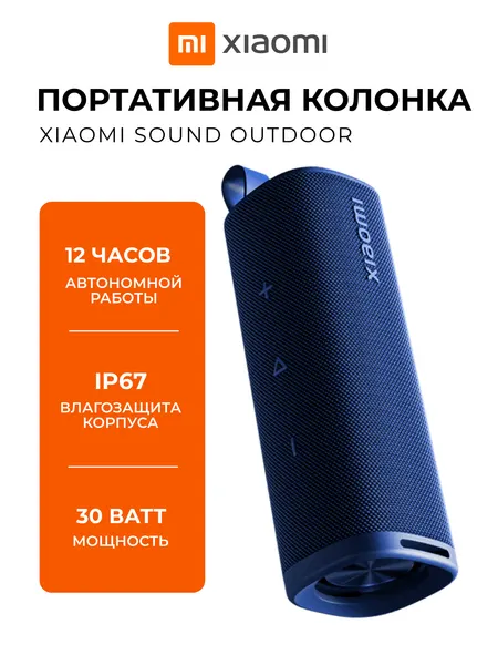 Колонка портативная Xiaomi Sound Outdoor MDZ-38-DB 30W Синяя (QBH42635GL)