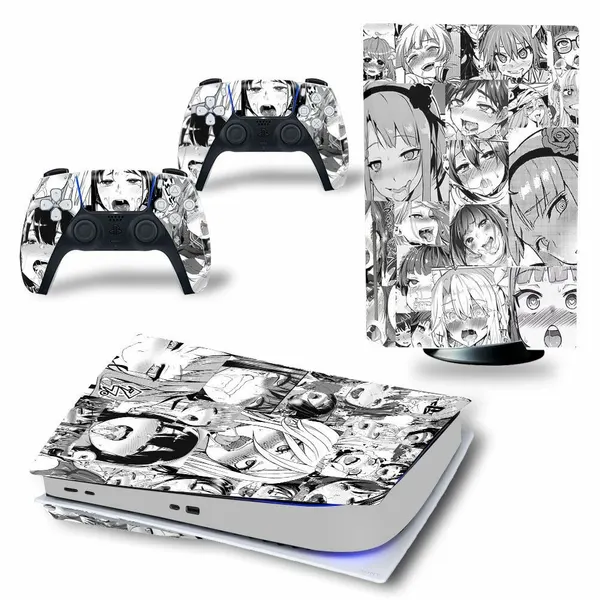 Наклейка виниловая защитная на игровую консоль Sony PlayStation 5 Fat Disc Edition, Axerao, полный комплект с геймпадами