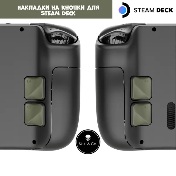 Накладки на задние кнопки Steam Deck/OLED, Набор аксессуаров Skull&Co, черные