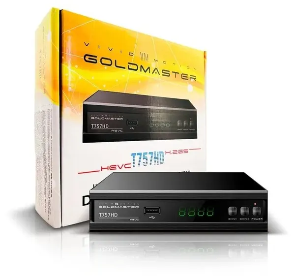 ТВ ресивер GOLD MASTER Эфирная приставка T757HD от DVB-C/T2 , черный