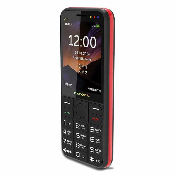 Мобильный телефон teXet TM-315 цвет черный-красный