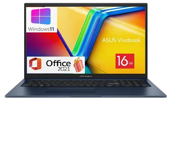 ASUS X1704ZA Ноутбук 17.3", i5 120U-10 ядер до 5 ггц , RAM 16 ГБ, SSD 512 ГБ, Intel HD, Win 11PRO+Office, Рус. клав.