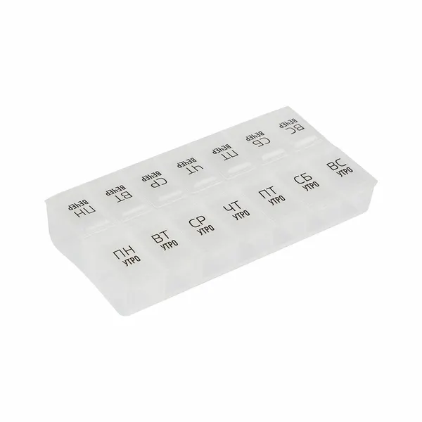 Таблетница Ecos 14 секций, размер 13,4х7х2,5 см