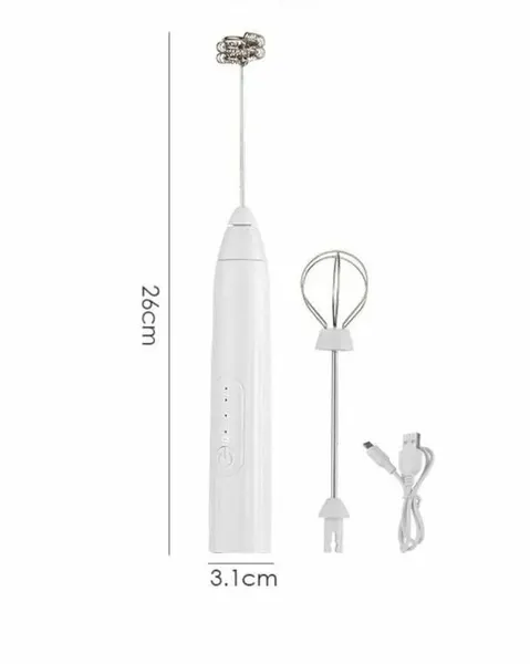 Капучинатор 2в1, USB-зарядка, 2 сменные насадки, беспроводной, магнитное воздействие