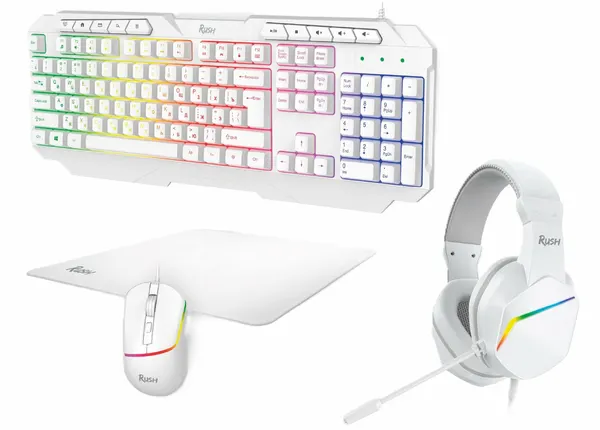 Игровой набор Smartbuy SBC610GW F10 белый клавиатура+мышь+гарнитура+коврик