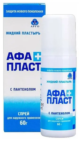Афапласт (Плюс с пантенолом и серебром жидкий пластырь 60 мл спрей)