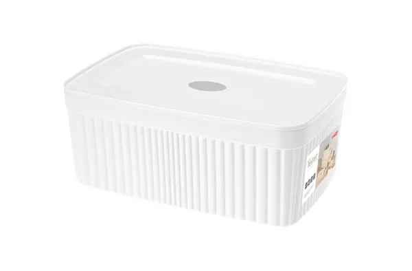 Корзинка БП Velvet 2,5л с крышкой 23*15*9 см белый