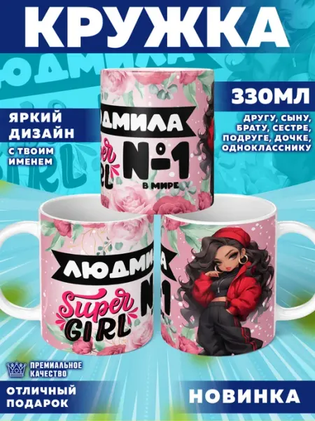Кружка с именем Людмила Фотосувениры