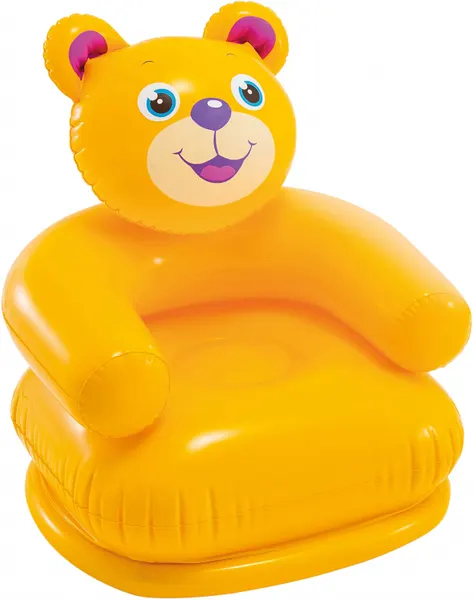 Надувное детское кресло Intex 68556 65х64х74 см, медведь, жёлтое, 3-5 лет, без насоса, 1 штука