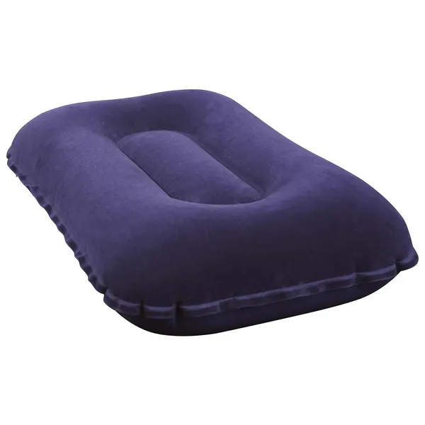 Подушка надувная Bestway "Flocked Air Camp", 42x26x10 см, флокированная, цветной принт (синий, бежевый)